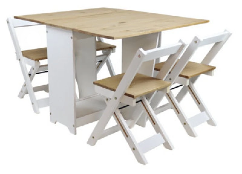 Image of MERCERS FURNITURE Corona White Butterfly Dining Set 5060335869456