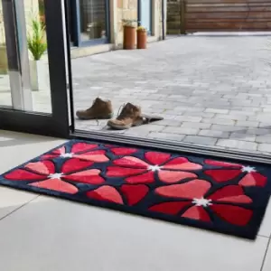 Image of JVL Solemate Latex Posy Doormat Red