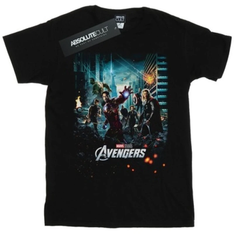 Image of Marvel The Avengers Poster T-Shirt Black male