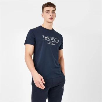 Image of Jack Wills Carnaby Logo T-Shirt - Navy