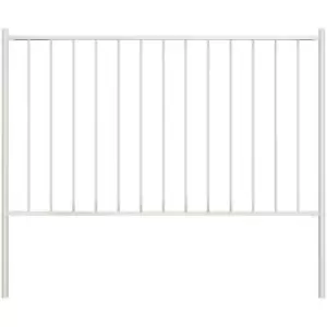 Image of Vidaxl - Fence Panel with Posts Powder-coated Steel 1.7x1 m White White