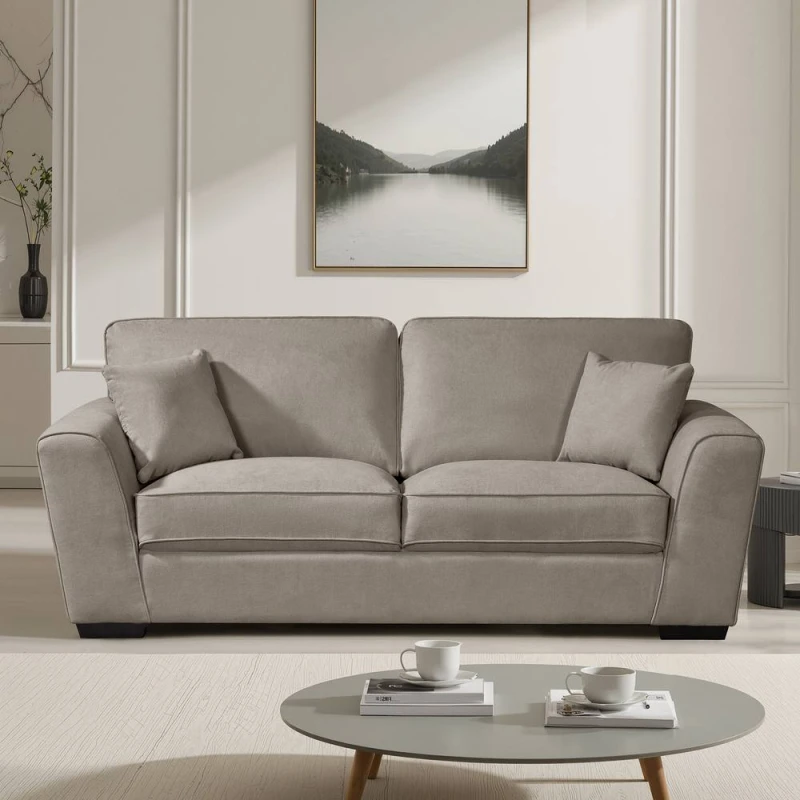 Image of Artemis Home Arlington 3 Seat Fabric Sofa in Brown Size: 3 Seater Brown Unisex 3 Seater