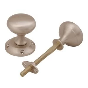Image of Satin Nickel Effect Internal Round Latch Door Knob 1 Set