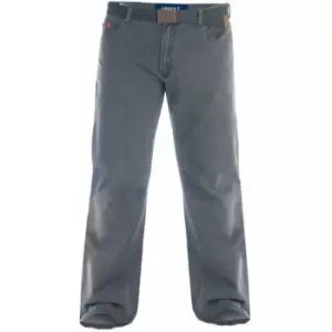 Image of Duke London Mens Kingsize Canary Bedford Cord Trousers With Belt (50L) (Charcoal)