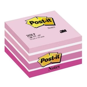 Image of Post it Note Cube 450 Sheets 76x76mm Pastel PinkNeon Pink Shades Ref