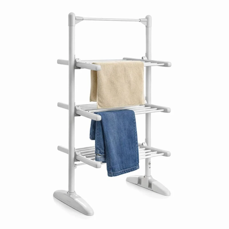 Image of Oypla 3 Tier Electrical Heated Folding Clothes Horse Airer Dryer in Silver Silver Unisex