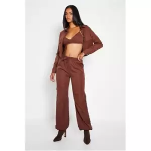 Image of I Saw It First Elasticated Cargo Style Cuffed Trousers - Brown