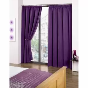 Image of Emma Barclay Blackout Pencil Pleat Curtains Cali 66 X 90" Amethyst