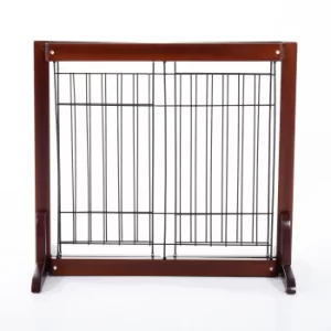 Image of Pawhut 58L×32W×53H cm Adjustable Pet Fence-Brown