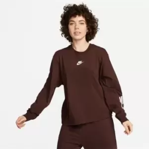 Image of Nike Nsw Ls Top Gfx Dnc - Brown