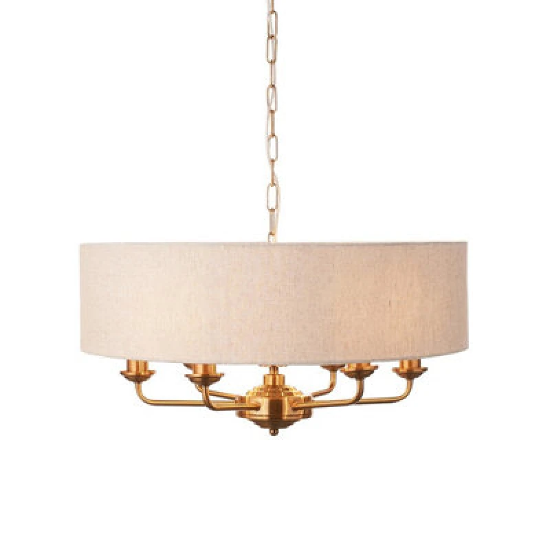 Image of EDITE Harrington 6-Light Pendant in Vintage Brass Natural ONE SIZE
