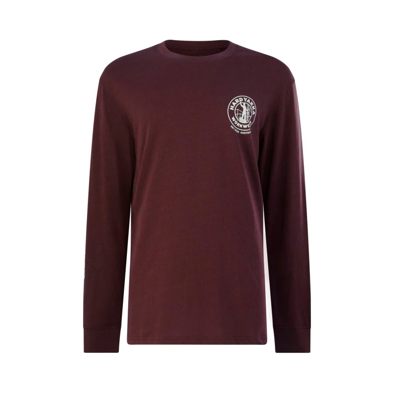 Image of Hard Yakka Heritage Icon Long Sleeve Tee - Red Red Sml