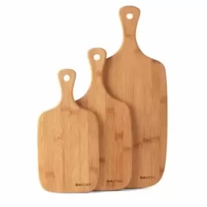 Image of Salter BW06732 Bamboo Paddle Chopping Board Set, 3 Piece Serving Boards