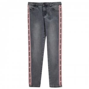 Image of Guess Girls Tape Logo Jeans - Denim MVBL