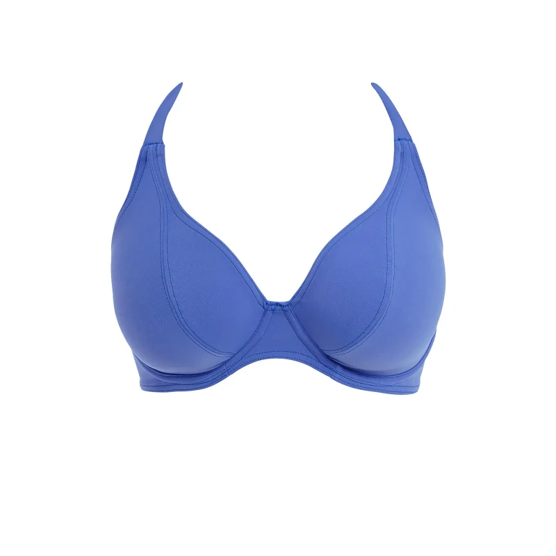 Image of Freya Womens Jewel Cove Halter Bikini Top in Blue Size: 34D Blue Female 34D