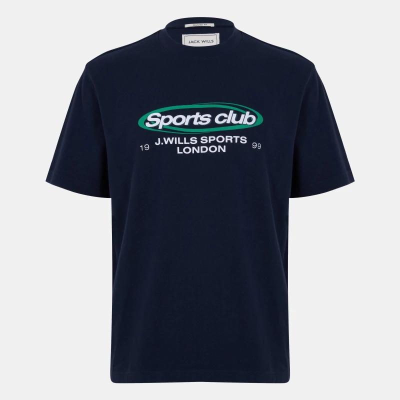 Image of Jack Wills Sports Club T-Shirt - Blue Blue XS