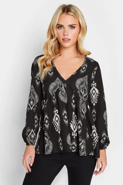 Image of PixieGirl Petite Smock Top Black