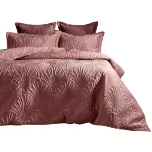 Image of Paoletti Palmeria Duvet Cover Set (King) (Blush Pink) - Blush Pink