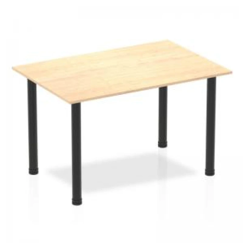 Image of Dynamic Impulse 1200mm Straight Table Maple Top Black Post Leg BF00370