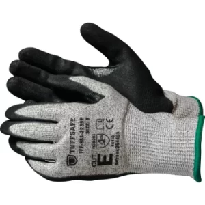 Image of Nitrile Coated Gloves, Cut E, Grey/Black, Size 9