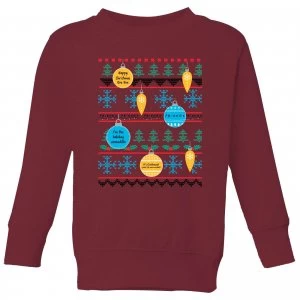 Image of Friends Baubles Kids Sweatshirt - Burgundy - 5-6 Years - Burgundy