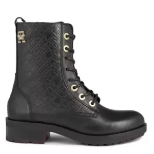 Image of Tommy Hilfiger Th Monogram Biker Boot - Black