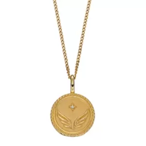 Image of Gold Plated Angel Wings & Star Celestial Pendant Necklace