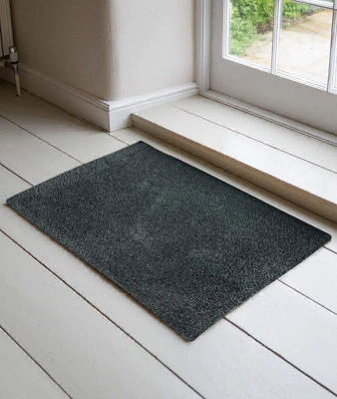 Image of Non Slip Absorbent Dirt Trapper Entrance Door Mats Anthracite 50X80 Cm