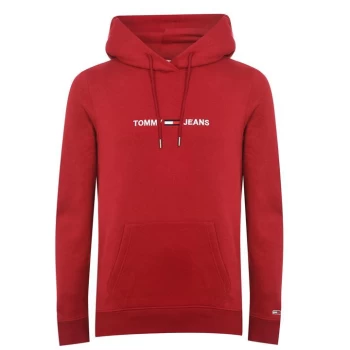 Image of Tommy Jeans Straight Logo Hoodie - Red XLK