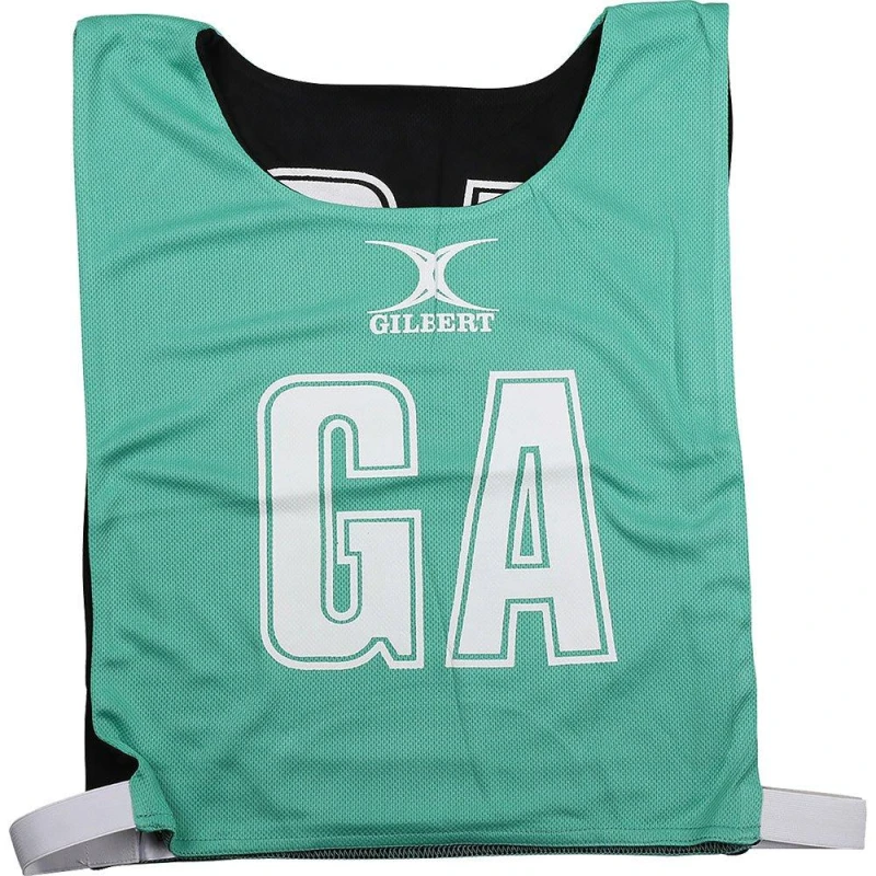 Image of Gilbert Reversible Netball Bibs Green/Black unisex Medium