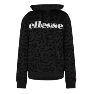 Image of Ellesse Womens All Over Print Hoodie - Black