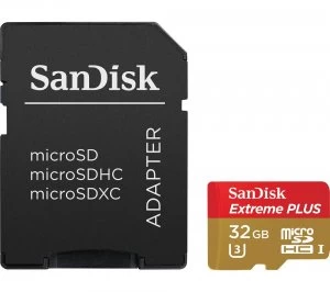 Image of SanDisk Extreme Plus 32GB Micro SDHC Memory Card