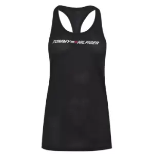 Image of Tommy Sport Graphic Mesh Tank Top - Black