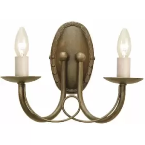 Image of Loops - Twin Wall Light White Candle Tubes Looped Metal Drapes Black Gold LED E14 60W