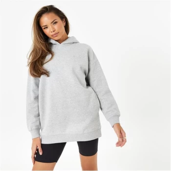 Image of Jack Wills Longline Hoodie - Grey Marl