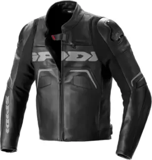 Image of Spidi Evorider 2 Motorcycle Leather Jacket, black, Size 52, black, Size 52