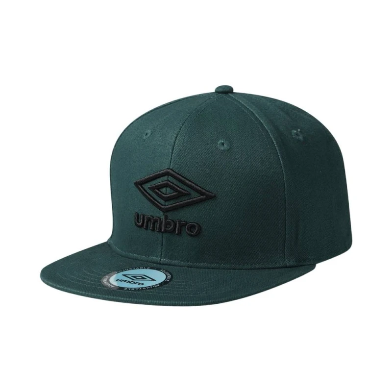 Image of Umbro Womens Flat Snapback Baseball Cap in Dark Green Dark Green Female One Size