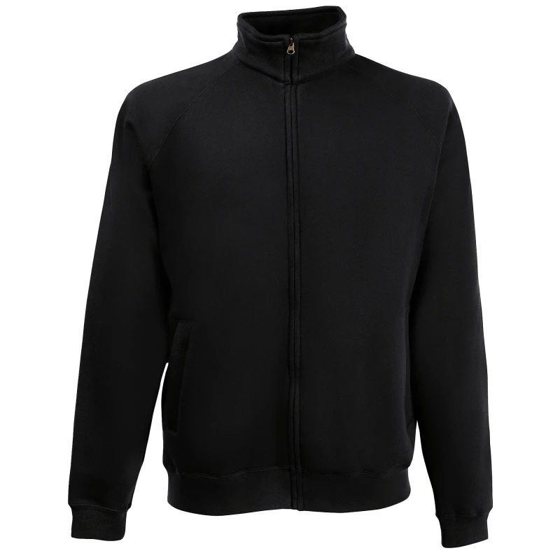 Image of Fruit Of The Loom Fruit of the Loom Men Premium 70 30 Full Zip Sweatshirt Jacket in Black Size: Small Black S Male 5054171271627