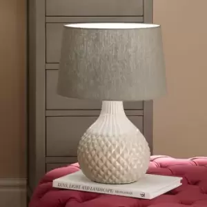 Image of Grey Geo Ceramic Table Lamp