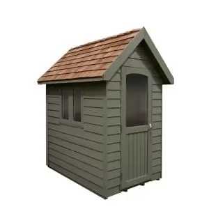 Image of Forest Retreat 6X4 Apex Pressure Treated Overlap Green Shed With Floor - Assembly Service Included