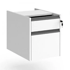 Image of Dams International Fixed Pedestal with 2 Lockable Drawers MFC Contract 25 416 x 590 x 474mm White
