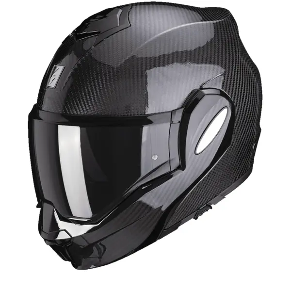 Image of Scorpion Exo-Tech Evo Carbon Solid Black Modular Helmet 2XL
