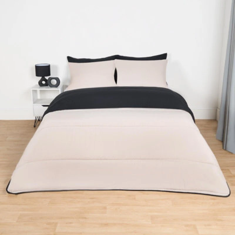 Image of OHS OHS Soft Coverless 10.5 TOG Duvet Set Pillowcase Quilted Cover in Stone Size: King Stone King Unisex 5027434210688