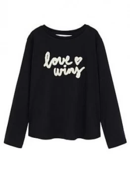 Image of Mango Girls Love Wins Long Sleeve Tshirt - Black