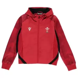 Image of Macron Wales Rugby Full Zip Hoodie Junior - Red