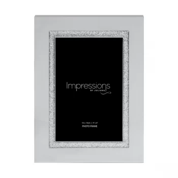 Image of 4" x 6" - Impressions Silver Colour Glitter Photo Frame