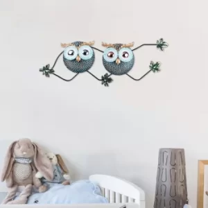 Image of Owl 3 Multicolor Decorative Metal Wall Accessory