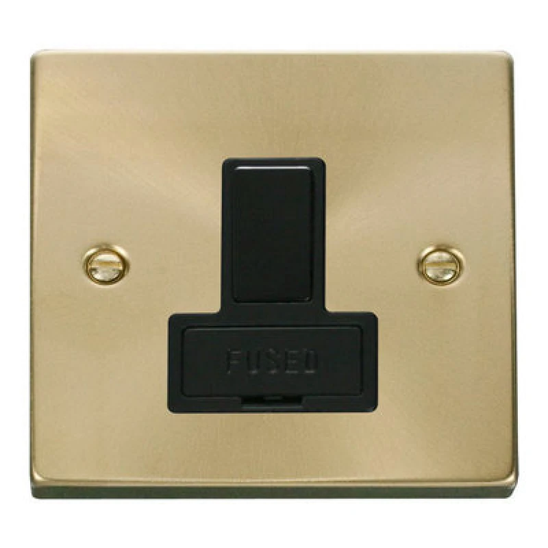 Image of SE Home Satin / Brushed Brass 13A Fused Connection Unit Switched Gold