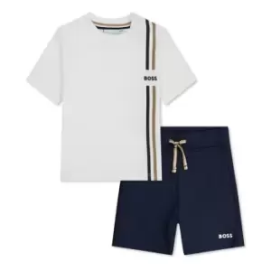 Image of Boss Infants T-Shirt and Short Set - White