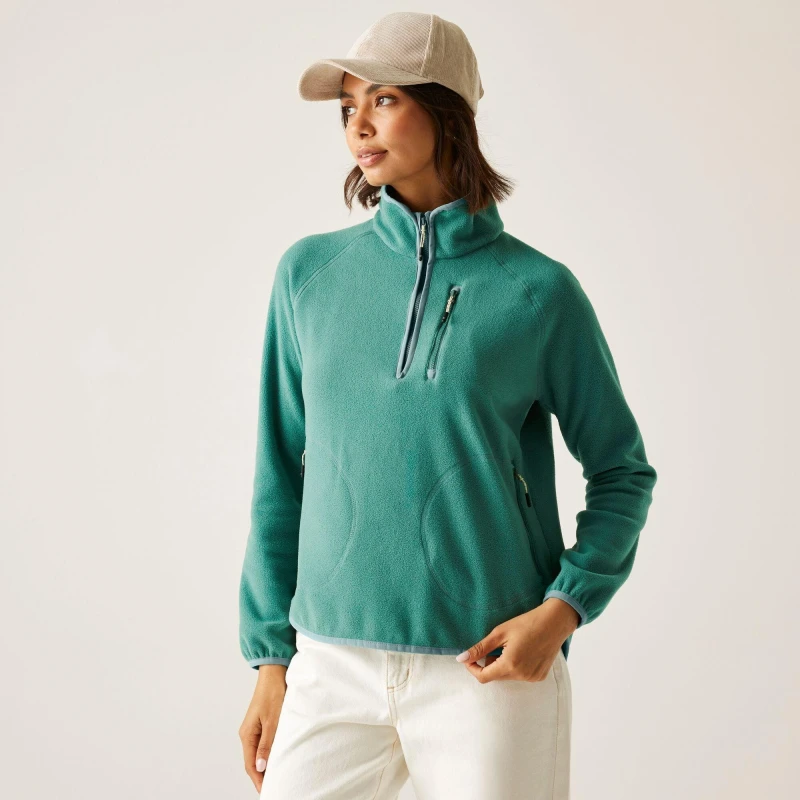 Image of Womens 1/2 zip fleece Regatta Frankie Vert Female 46